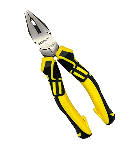 BOOSDEN Linesman Pliers, 6 Inch High Leverage Lineman's Plier, Combination Plieres, Electrical Pliers,Side Cutter Linemans Plier - Image 1