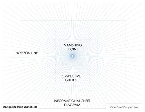 Design Ideation Perspective Grid PAD. Removable Sheet. Premium Paper. Smart-Bind Reinforced Lay Flat Binding. 1 Point. Blue. (8.5" x 11") PAD-2550-TS-H - Image 3