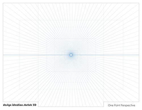 Design Ideation Perspective Grid PAD. Removable Sheet. Premium Paper. Smart-Bind Reinforced Lay Flat Binding. 1 Point. Blue. (8.5" x 11") PAD-2550-TS-H - Image 2