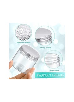 Patelai 18 Pieces 5 Oz Plastic Jars with Lids, Clear Jar Clear Storage Containers Refillable Cosmetic Jars Kitchen Storage Jars with Lids for Cosmetics Food Seasonings (Silver Lid,6.5 x 6.5 x 6.5 cm)  - Image 4