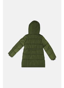 VINCE CAMUTO Kids Girl Warm Hooded Parka Jacket Coat, Olive  - Image 2
