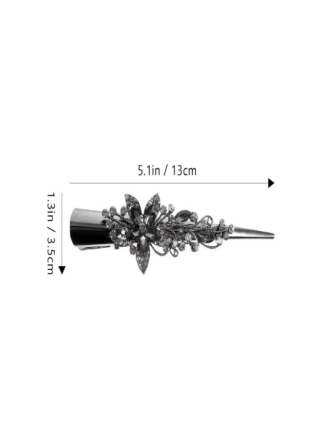 FRCOLOR Vintage Large Rhinestone Metal Duckbill Hair Clip Shiny Crystal Alligator Clip Decorative Fancy Hair Accessory for Women - Image 5