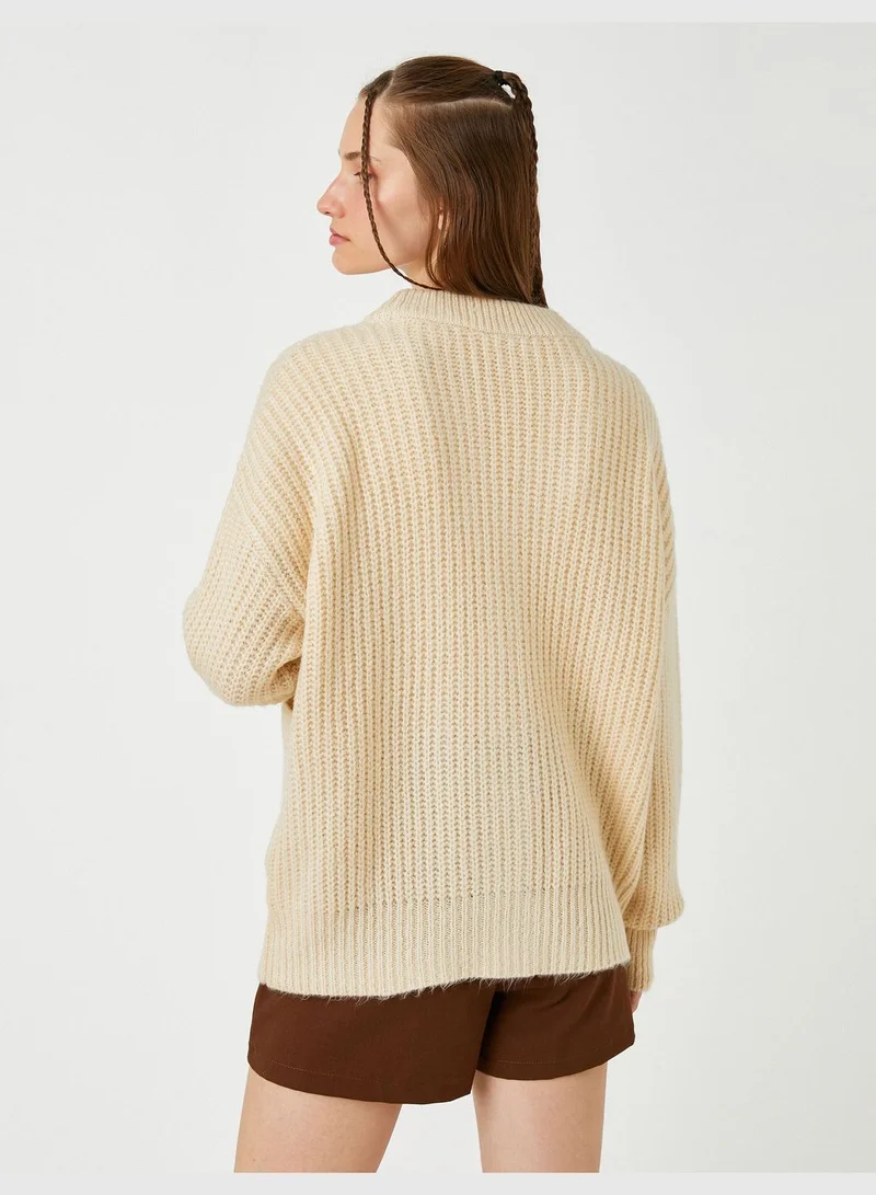 KOTON Knitted Cardigan Pocket Detail