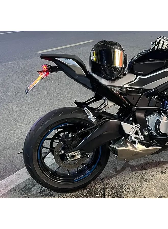 Motorcycle Rear License Plate Holder Kit With Turn Signal Mount Heavy Duty Metal Construction Fit For 675SR R 675SR 675SRR Black Easy Installation Sleek Design Durable - Image 5
