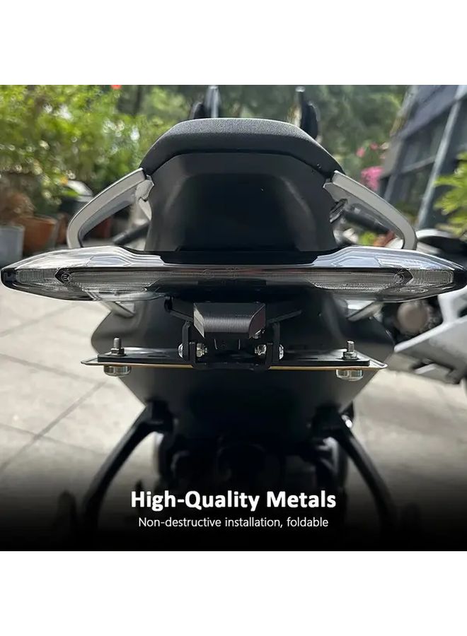 Motorcycle Rear License Plate Holder Kit With Turn Signal Mount Heavy Duty Metal Construction Fit For 675SR R 675SR 675SRR Black Easy Installation Sleek Design Durable - Image 3