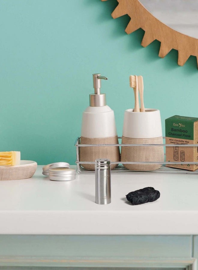 EcoYou Bamboo Charcoal Dental Floss | Mint & Candelilla Wax | Vegan & Biodegradable (2 Refills with Metal Holder) - Image 5