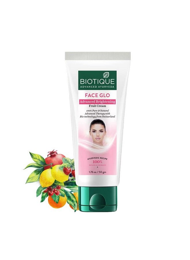 Biotique Face Glo Advance Brightening Fruit Cream ; Visibly Flawless Skin  ; Lightens Skin Tone ; 100% Botanical Extracts ; Suitable For All Skin Types ; 50G  - Image 1
