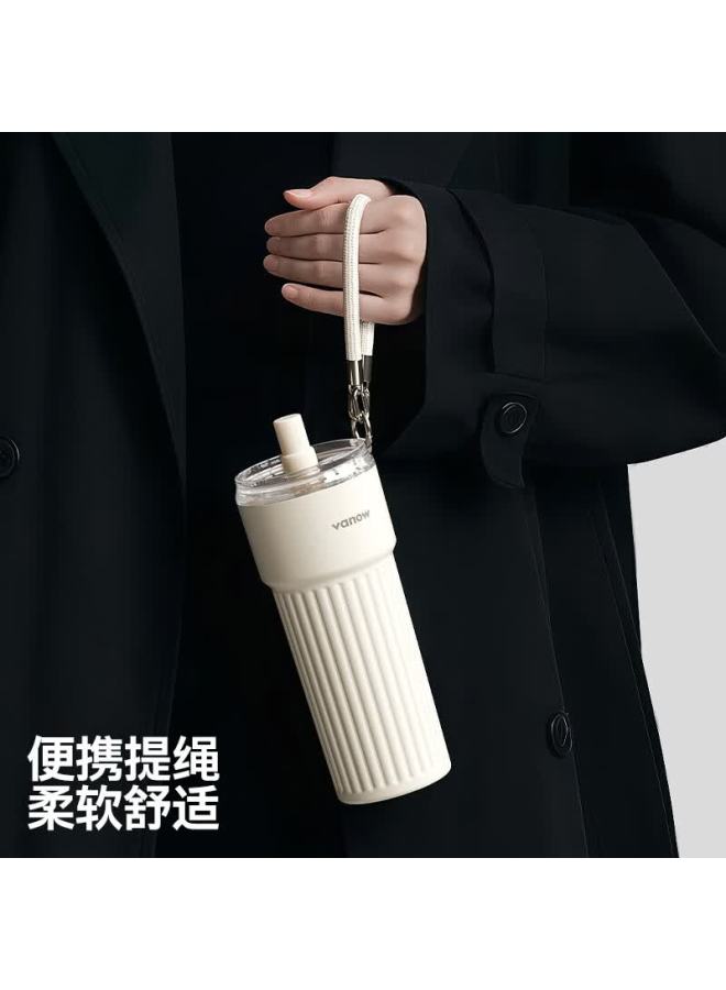 Vanow Ceramic Liner Insulated Straw Tumbler Large Capacity Coffee Water Cup Car Mount New Stylish For Women - Image 2