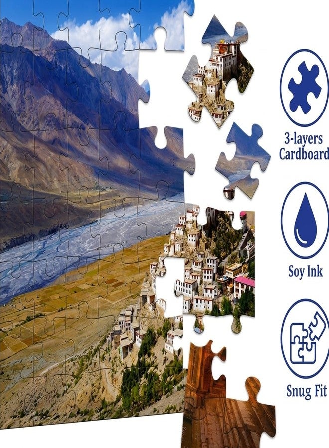 أي دريم أحجية الصور المقطوعة من iDream مكونة من 500 قطعة - سلسلة المناظر الطبيعية والمعالم في الهند، حجم كبير 52 × 38 سم، قطع متينة، هدية مثالية، ديكور منزلي، نشاط مليء بالتحديات للبالغين والمراهقين (وادي سبيتي) - Image 3
