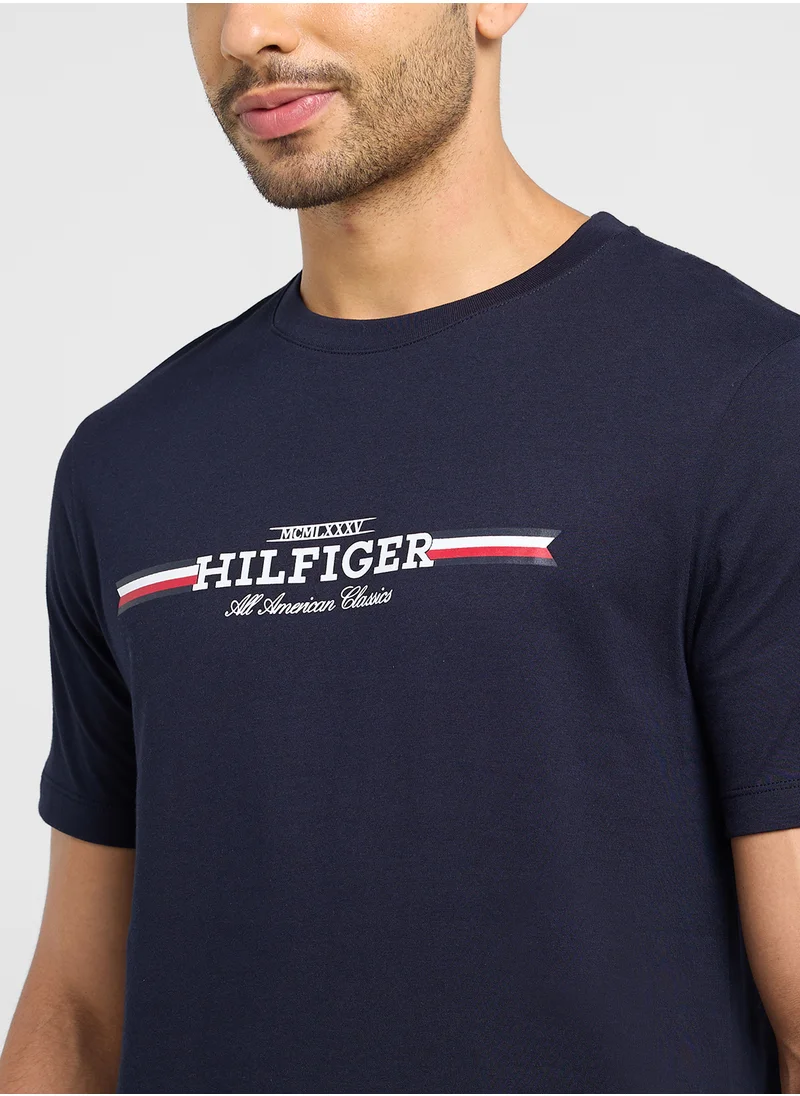 تومي هيلفيغر HILFIGER CHEST STRIPE TEE