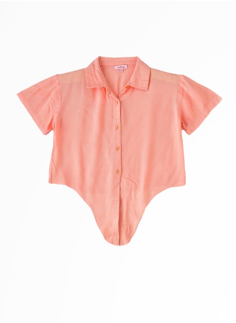 Tween Trendsetter: Girls' Comfy Crepe Blouse Effortless Style for Summer