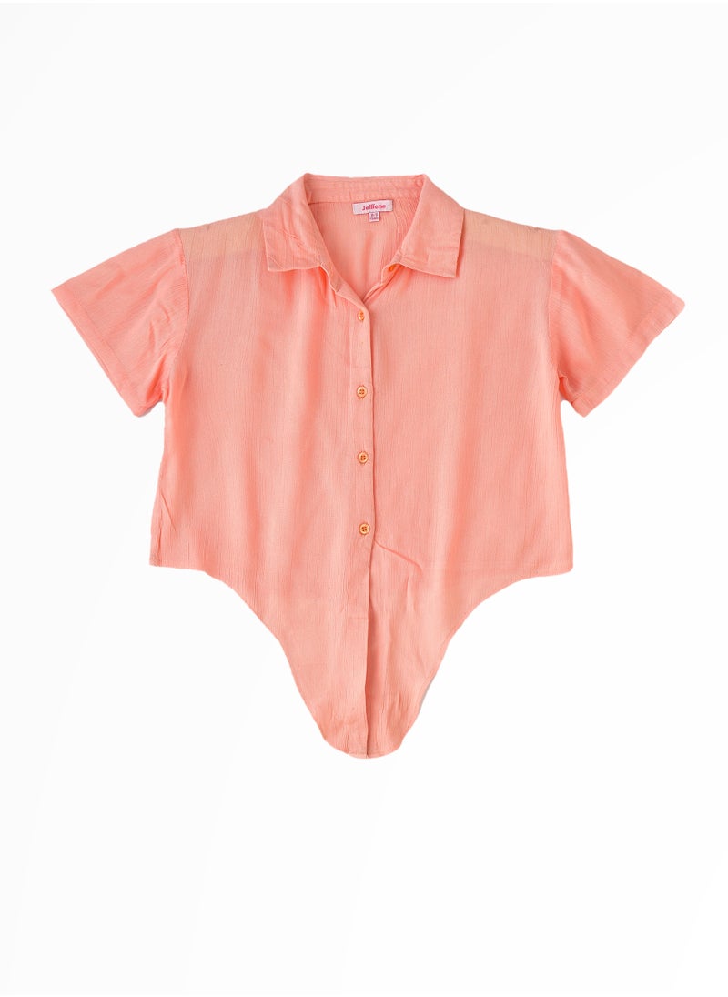 Jelliene - Tween Trendsetter: Girls' Comfy Crepe Blouse Effortless Style for Summer - Image 1