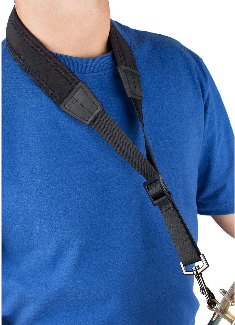 Pro-Tec 20-Inch Padded Neoprene Saxophone Neck Strap with Metal Snap (N311M), Black, Junior - Image 1