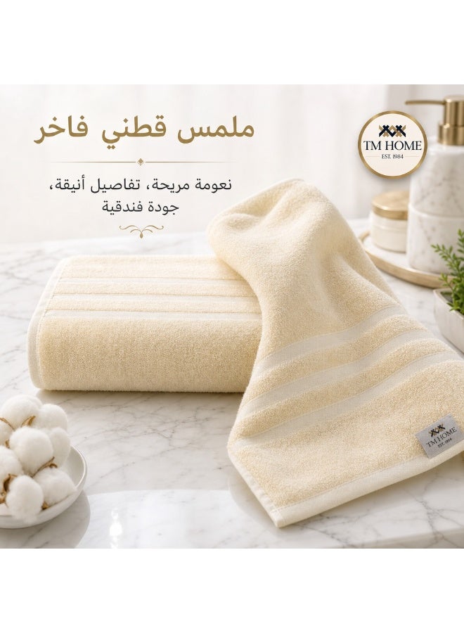 تى ام هوم بشكير حمام كبير، 180 × 100 سم، قطن طبيعي 100%، ناعم وعالي الامتصاص، جودة فندقية فاخرة، بيج - Image 4