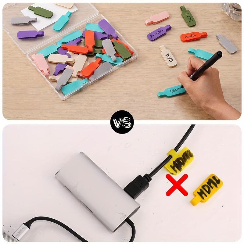 35Pcs Seven Color Large Self-Adhesive Cable Labels For Wire Organization - Image 4