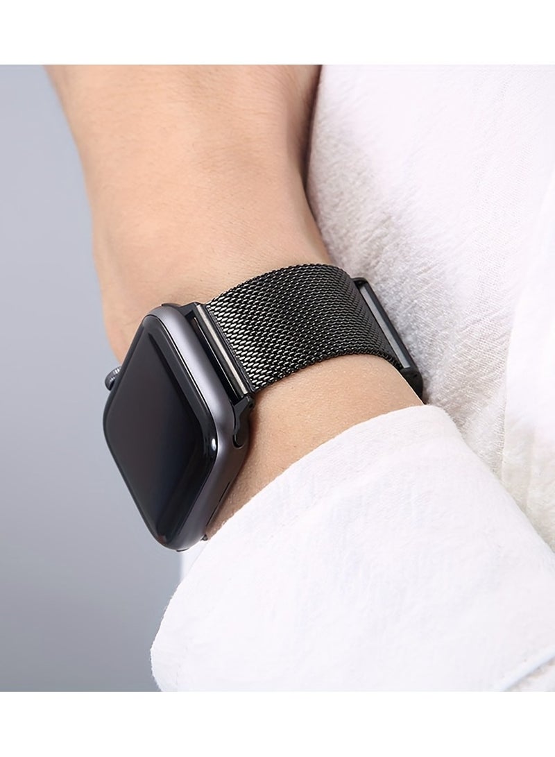 Stainless Steel Loop Apple Watch Band 42mm/44mm/45mm/46mm/49mm, iWalacement Band, Apple Watch Wrist Strap for iwatch Series Ultra SE Series 9/8/7/6/5/tch Magnetic Clasp Strap Rep4/3/2/1(graphene）  - Image 3