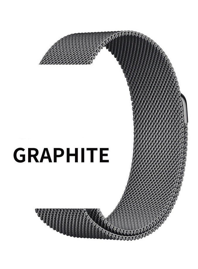 Stainless Steel Loop Apple Watch Band 42mm/44mm/45mm/46mm/49mm, iWalacement Band, Apple Watch Wrist Strap for iwatch Series Ultra SE Series 9/8/7/6/5/tch Magnetic Clasp Strap Rep4/3/2/1(graphene）  - Image 2