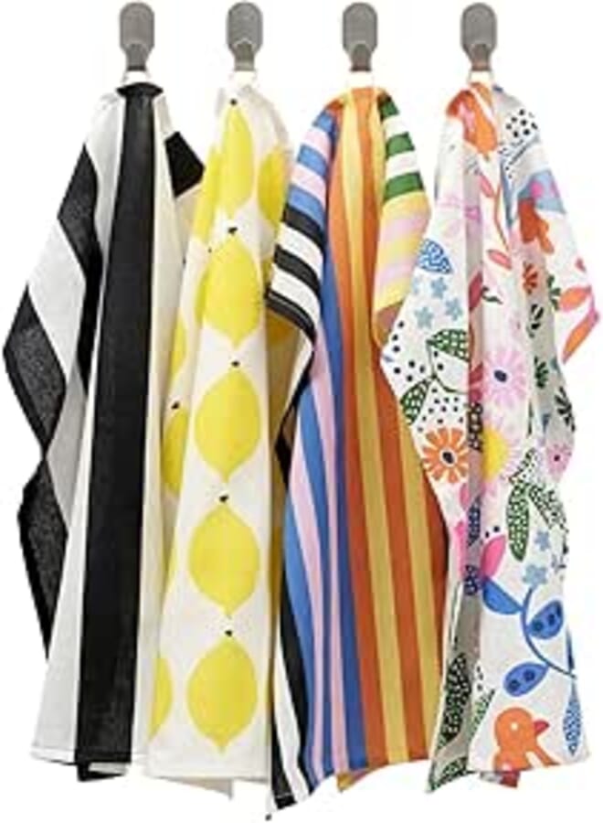 RINNIG Tea towel, multicolour patterned, 45x60 cm
