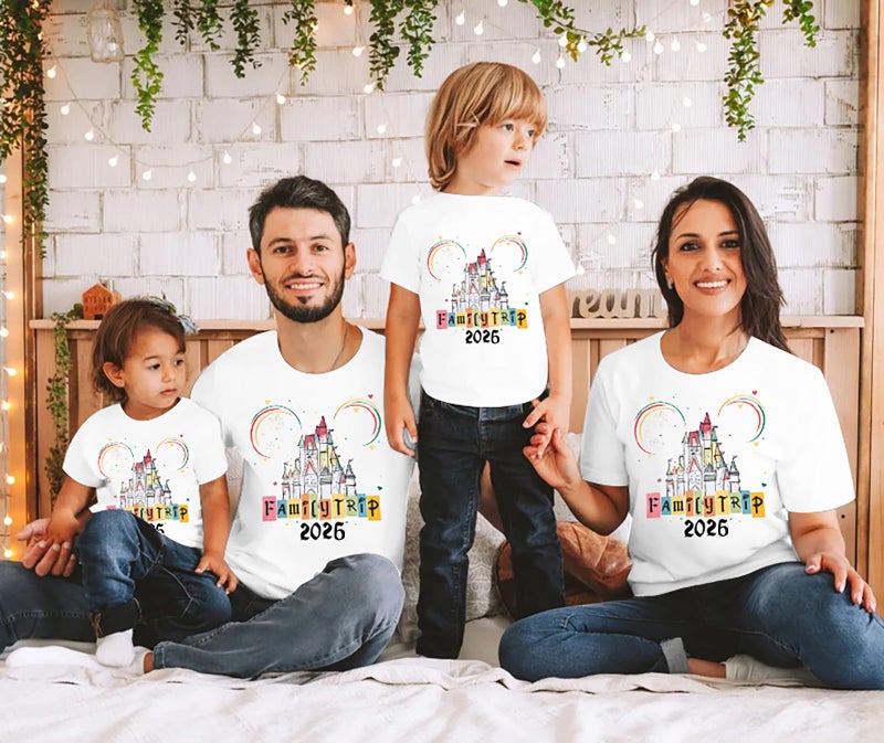 MYHALF Magical Family Shirts Matching 2026 Vacation Family Matching Outfits Mom and Mini Cute Summer Trip Clothes White - Image 4