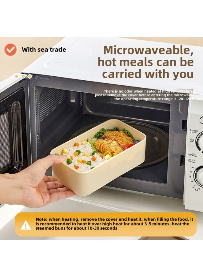 Lunch Box For Microwave Oven Heating Quantitative Fat Reduction Office Worker Portable Insulated Lunch Box Student Fresh-keeping Box-Specifications:Doudou Bear [2 Layers 1800ml With Soup Bowl] Comes With Folding Spoon