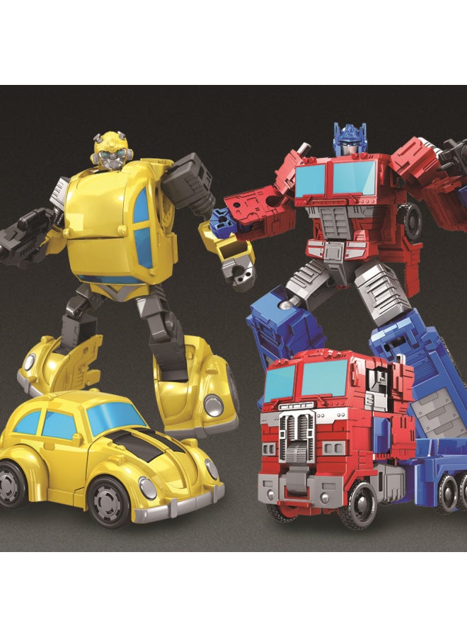 Deformation Toy Model Steel Cable Robot Bumblebee Dinosaur Children's Alloy Optimus God Of War Column TikTok Shop Sound King Kong-Color:Rescue Pioneer - Image 3