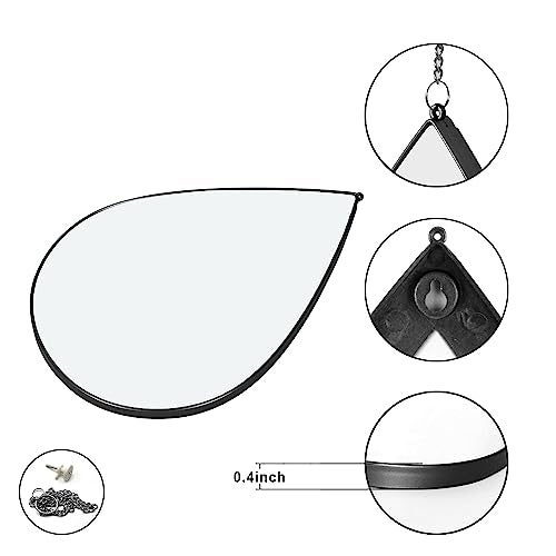 DECANIT Black Mirrors for Wall Decoration Teardrop Mirrors for Living Room Decor & Home Decor, Pack of 3 - Image 4