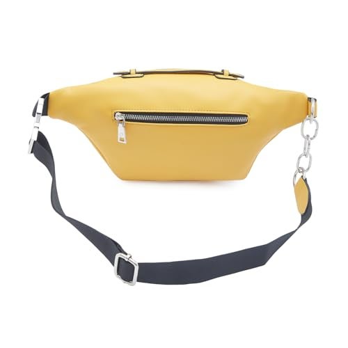 Caprese Women's Fanny Pack Medium Stylish Polyester Waist Bag for Travel, Festivals, Hiking & Daily Use (Yellow) - Image 5