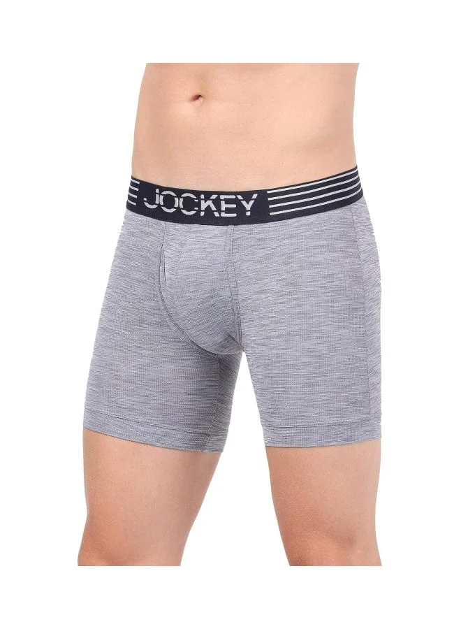 Jockey Mid Grey MM06 Men Microfiber Mesh Elastane Stretch Sports Boxer Brief with Stay Dry Technology for Men | Best Price UAE
