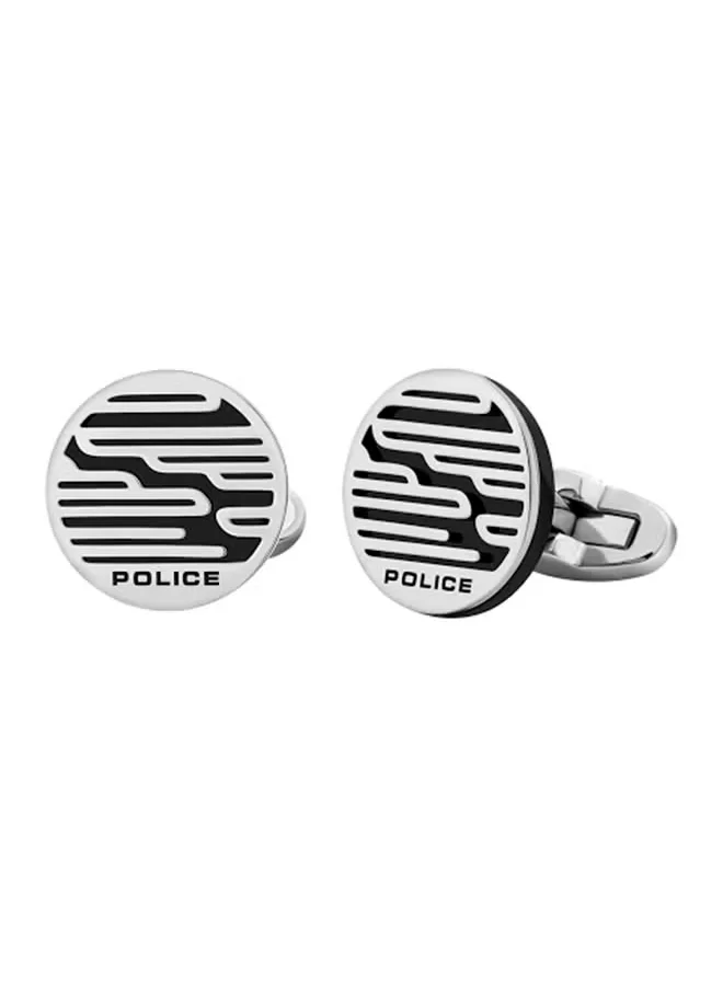 بوليس Sligo Silver and Black Cufflinks For Men