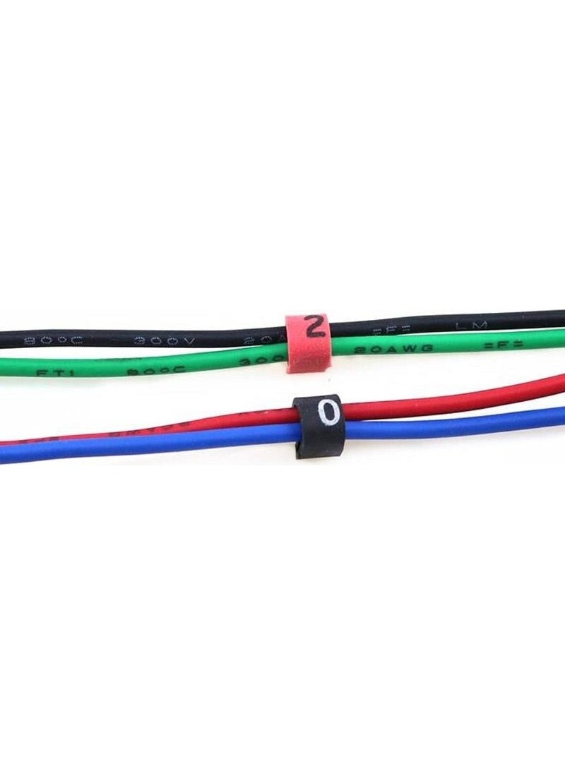 Profisher - Colored Cable Numbering Counter EC-0 Size 2.5 Sqmm Wire Marker 200 Pcs - Image 1
