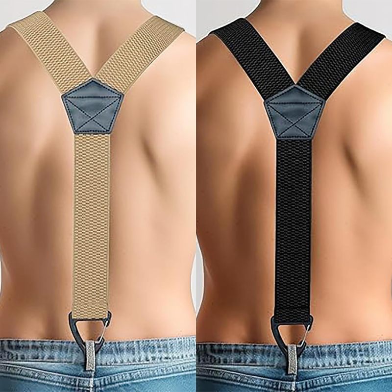 Hidden Suspenders Beige Button-Attached Support - Adjustable Length for a Customized Fit - Discreet Under Clothing Design for Formal Wear - Image 5
