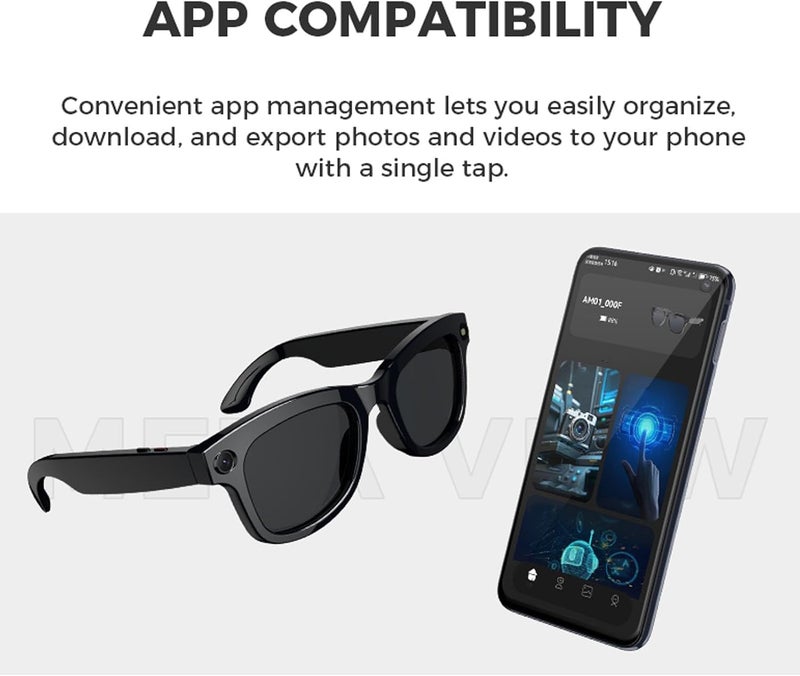 نظارات ذكية للرجال، ترجمة الذكاء الاصطناعي في الوقت الحقيقي، كاميرا خالية من اليد للسفر، الرياضة، في الهواء الطلق، تشغيل الموسيقى، مكالمة هاتفية (نظارات شمسية) - Image 5
