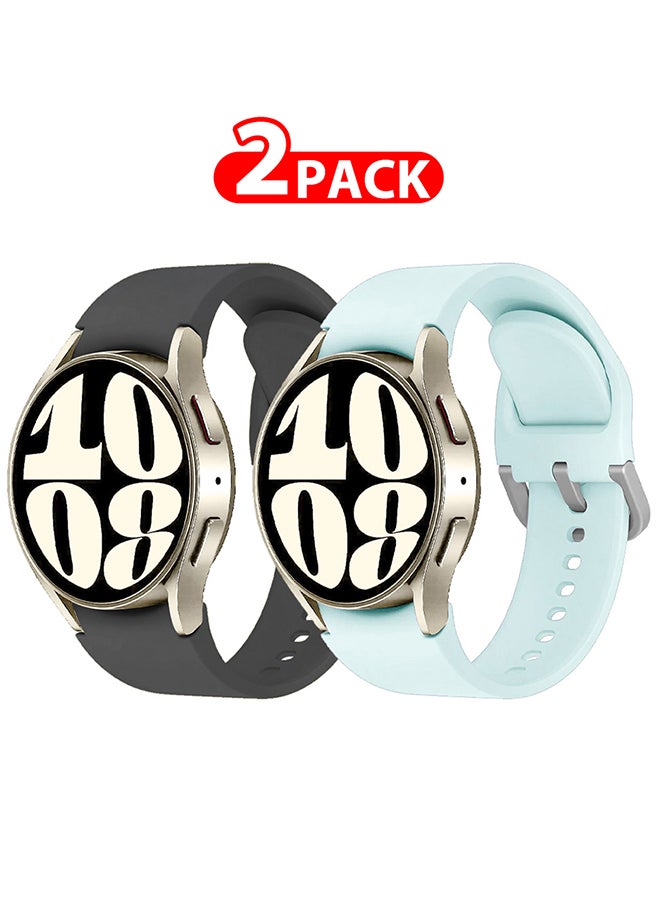 CATANES 2 Pack For Samsung Galaxy Watch 6/6 Classic 20mm Silicone Band Flexible and Durable Replacement Sport Strap  - Image 1