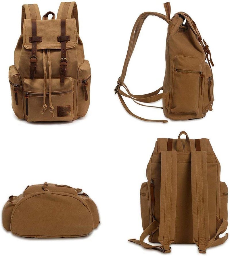 AUGUR High Capacity Canvas Vintage Backpack - for Camping Hiking Travel 12-17" Laptop - Image 4