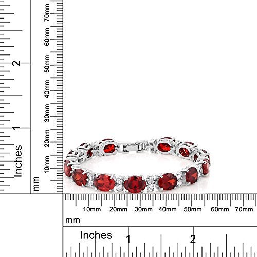 Gem Stone King 40.00 Cttw Red Color Cubic Zirconias CZ Tennis Bracelet For Women | 7 Inch - Image 4