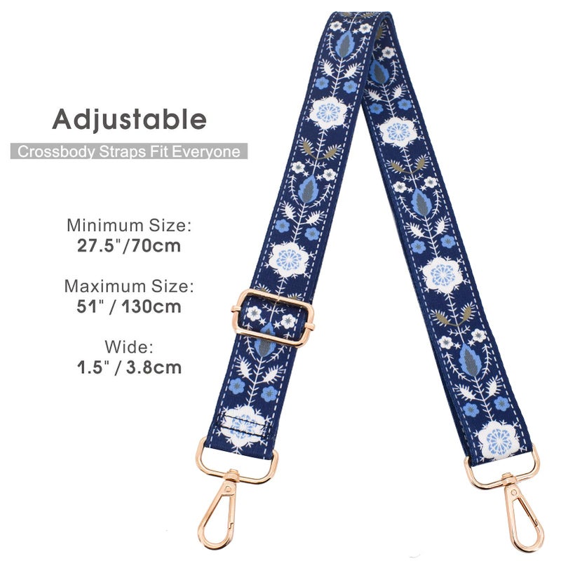 ROYGBCP Wide Purse Strap Adjustable Crossbody Bag Strap Guitar Style Multicolor Strap Gold Hardware Shoulder Straps - Image 5