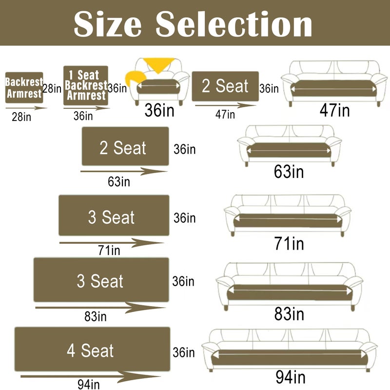 KaviKon Couch Cover Sofa Covers Washable, Velvet Fleece Sofa Slipcovers for 3 Cushion Couch, Non-Slip Furniture Protector for Dog Pet, L Shaped Recliner Sectional Couch Cover White,36"X71"(Only 1 Pcs) - Image 2