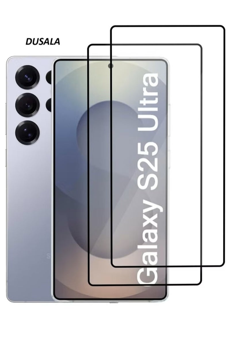 DUSALA Samsung Galaxy S25 Ultra Full Glue Tempered Glass Full HD Clarity Glass 2-Pack Fingerprint ID Unlock S25 Ultra Full Coverage Glass for Samsung Galaxy S25 Ultra 6.9-inch - Image 1