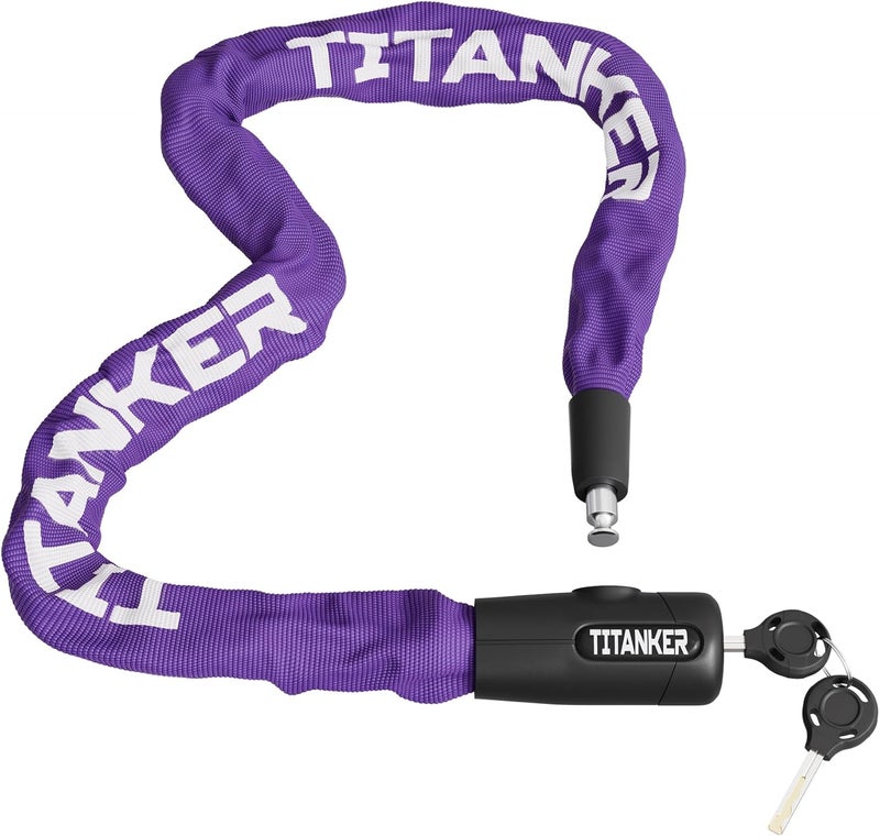Titanker Bike Chain Lock with Keys, 3.3 Feet Security Heavy Duty Anti-Theft Bicycle Chain Locks for Bike, Motorcycle, Bicycle, Door, Gate, Fence, Grill (6mm, 8mm, 10mm Thick Chain) - Image 1