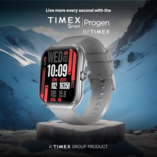 TIMEX Smart Progen 1.95" (4.95 cm) Curved AMOLED Display with Functional Crown and BT Calling Smartwatch for Unisex - TWTXW802T - Image 3