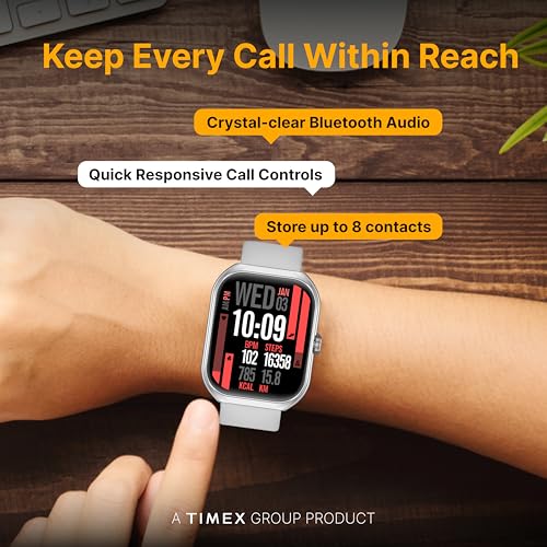 TIMEX Smart Progen 1.95" (4.95 cm) Curved AMOLED Display with Functional Crown and BT Calling Smartwatch for Unisex - TWTXW802T - Image 4