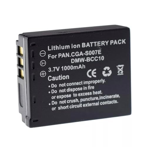 SKPM Digital Camera Battery Compitable for Panasonic CGA-S007 3.7V 1000mAh Battery for Panasonic Lumix DMC-TZ1 DMC-TZ2 DMC-TZ3 DMC-TZ4 DMC-TZ5 DMC-TZ11 DMC-TZ15 DMC-TZ50 Digital Cameras - Image 2