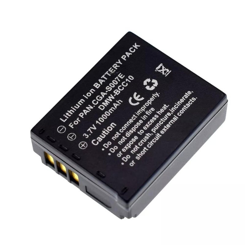 SKPM Digital Camera Battery Compitable for Panasonic CGA-S007 3.7V 1000mAh Battery for Panasonic Lumix DMC-TZ1 DMC-TZ2 DMC-TZ3 DMC-TZ4 DMC-TZ5 DMC-TZ11 DMC-TZ15 DMC-TZ50 Digital Cameras - Image 4