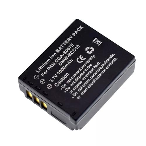 SKPM Digital Camera Battery Compitable for Panasonic CGA-S007 3.7V 1000mAh Battery for Panasonic Lumix DMC-TZ1 DMC-TZ2 DMC-TZ3 DMC-TZ4 DMC-TZ5 DMC-TZ11 DMC-TZ15 DMC-TZ50 Digital Cameras - Image 1