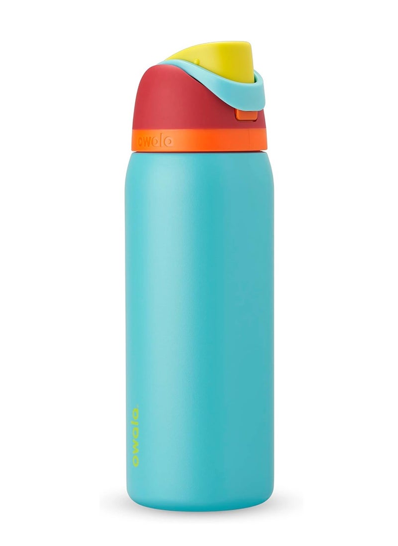 Owala - FreeSip Insulated Stainless Steel Water Bottle with Straw for Sports, Travel, and School BPA-Free Sports Water Bottle, 24 oz - Image 1