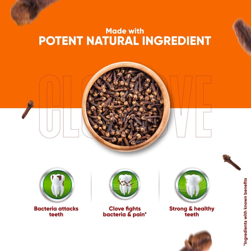 Dabur معجون أسنان دابر هيربل بالقرنفل لحماية التجاويف - 600 جرام (200 جرام × 3) | بدون فلورايد وبارابين مضافين | يحارب البكتيريا ويخفف من آلام الأسنان | يوفر شعورًا لطيفًا في الفم بعد الفرشاة - Image 4