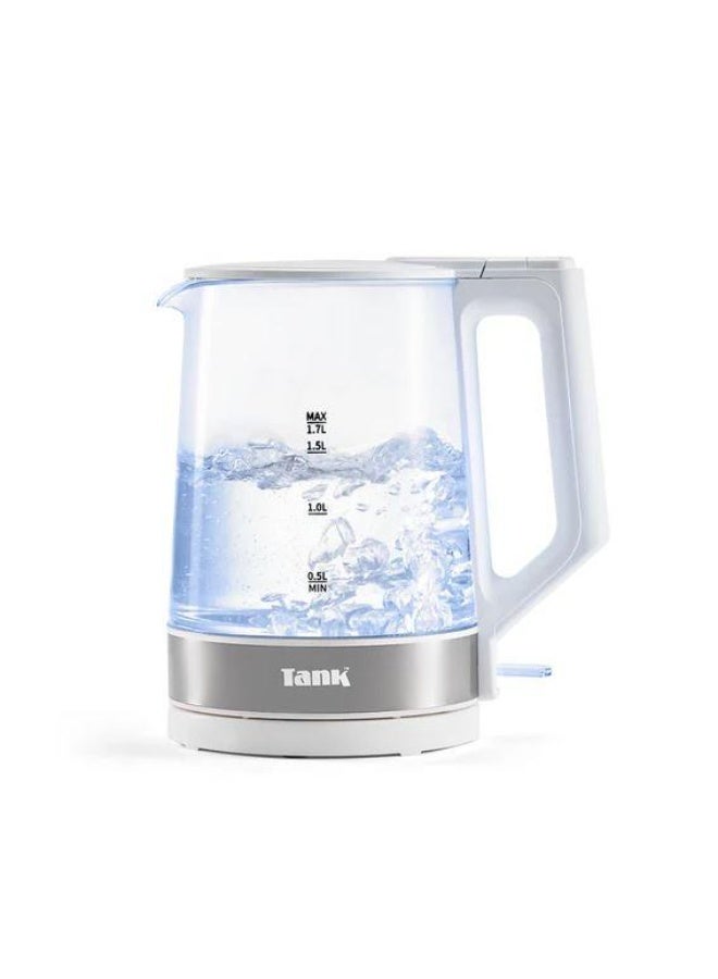 TANK Safe Touch Classic Glass Electric Kettle 1.7L 1850W - KG-2318/White - Image 1