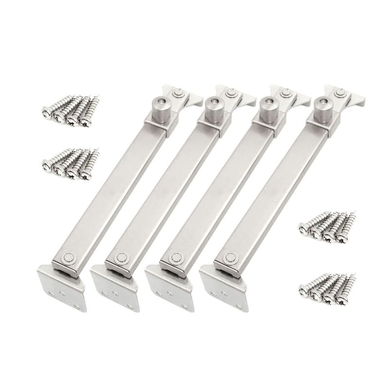 I-EASYDWW IEASYDWW Window Hinges Casement Window Stays Locks Angled Fixed Base Sprayed Silver Style 2 Pair 6 Fixed Slots - Image 2