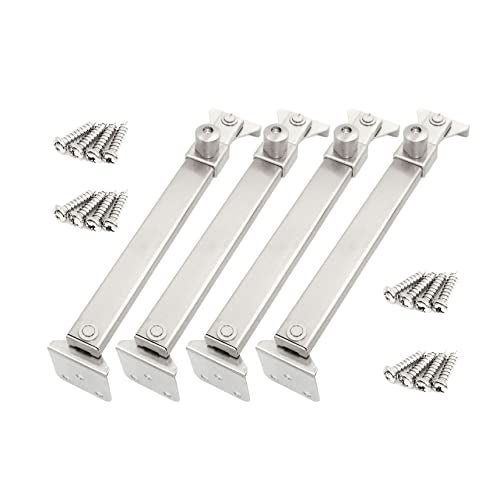 I-EASYDWW IEASYDWW Window Hinges Casement Window Stays Locks Angled Fixed Base Sprayed Silver Style 2 Pair 6 Fixed Slots - Image 1