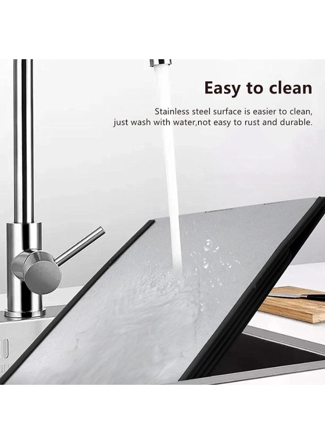 Relex Grease Splatter Guard, Foldable Stainless Steel Oil Splatter Screens for Frying Pan, Nonstick Oil Splash Insulation Board Oil Splatter Guard Stove Heat Insulation Board for Cooking (4 Sided) - Image 4